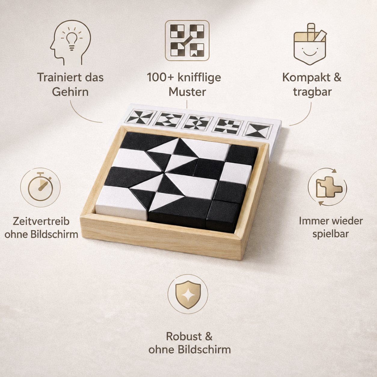 MiniMinds® Kompaktes Logikspiel mit zwei Farben