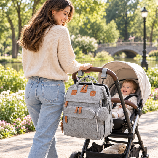 SnoozePack am Kinderwagen