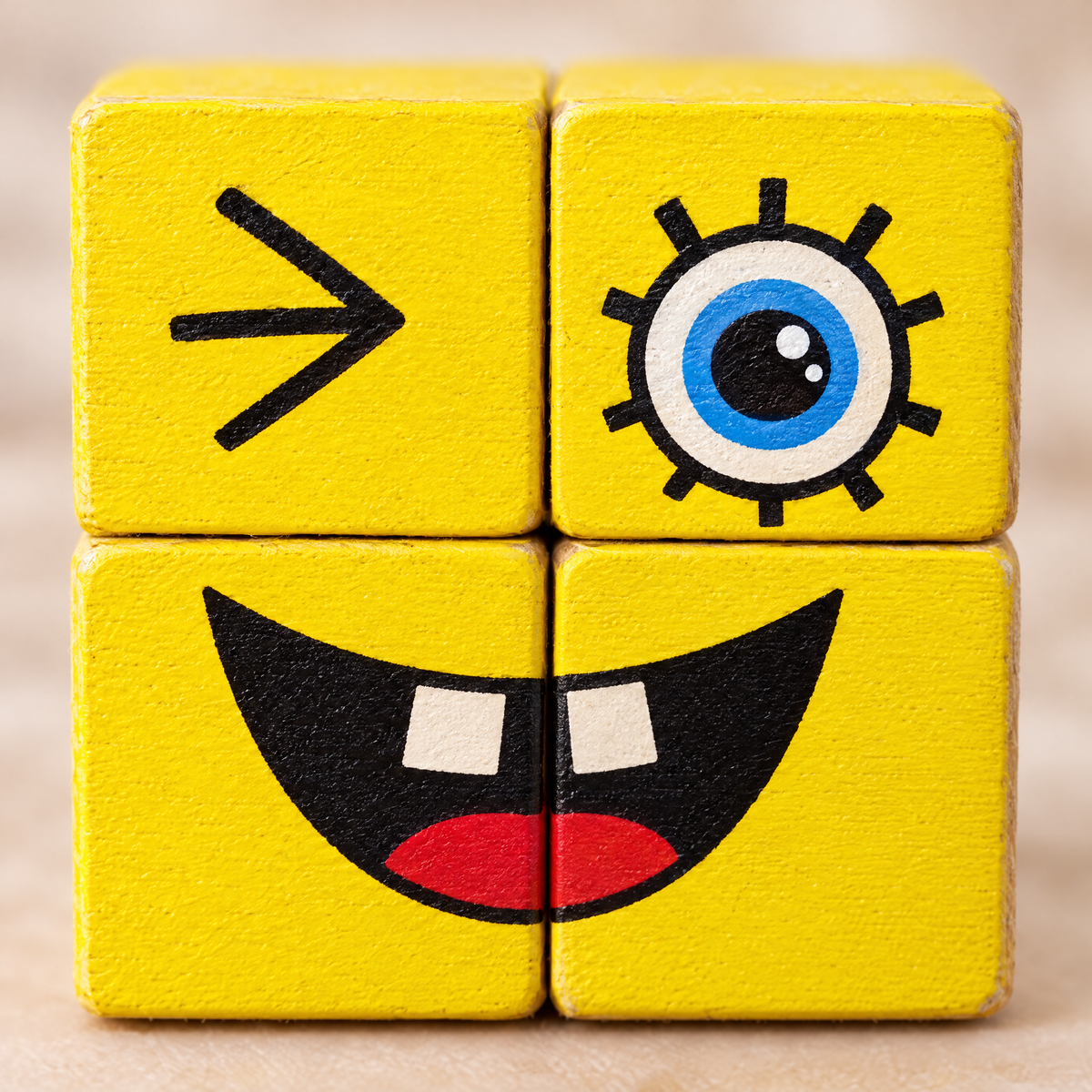 EmoCubes – Gesicht aus Würfeln Nahaufnahme