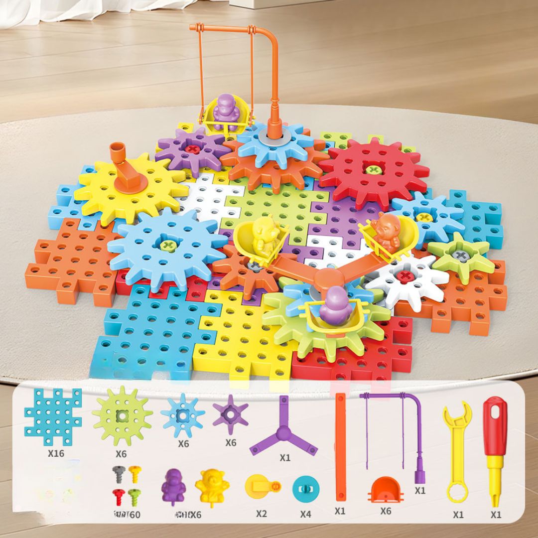 SpinBricks® Montessori 3D Zahnrad und Puzzle Bausteine