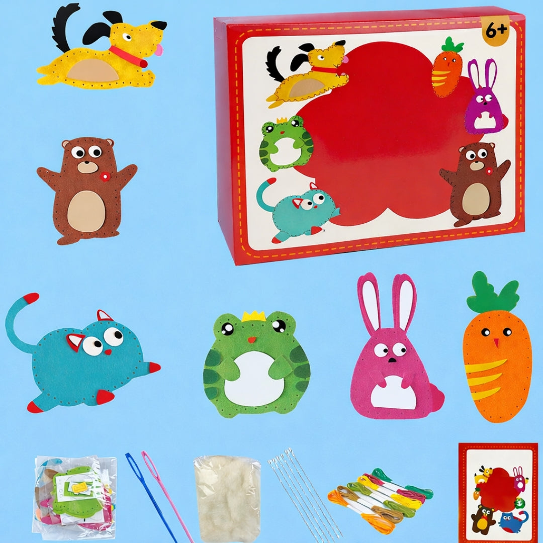 TinyThreads® Nähset mit Tieren für Kinder