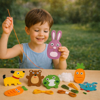 TinyThreads® Nähset mit Tieren für Kinder