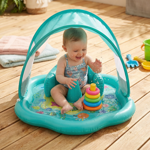 TinySplash® Aufblasbares Wasserbad mit Sonnendach