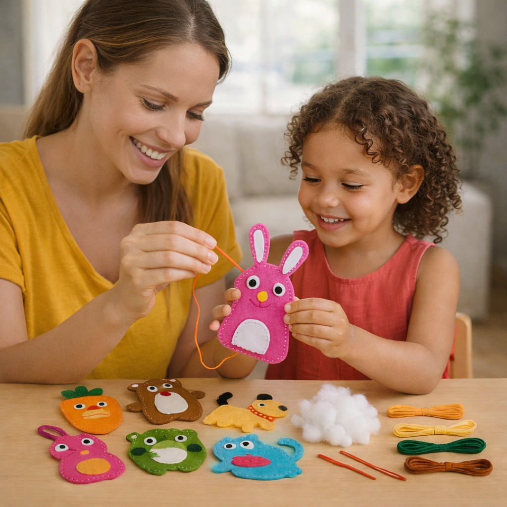 TinyThreads® Nähset mit Tieren für Kinder