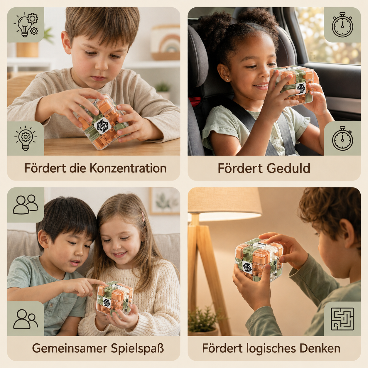 MazeCube® 3D Labyrinth Würfel mit Kugel