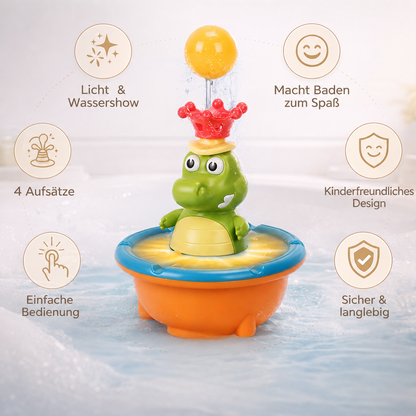 CrocoGlow® Fröhlicher Krokodil Badbrunnen