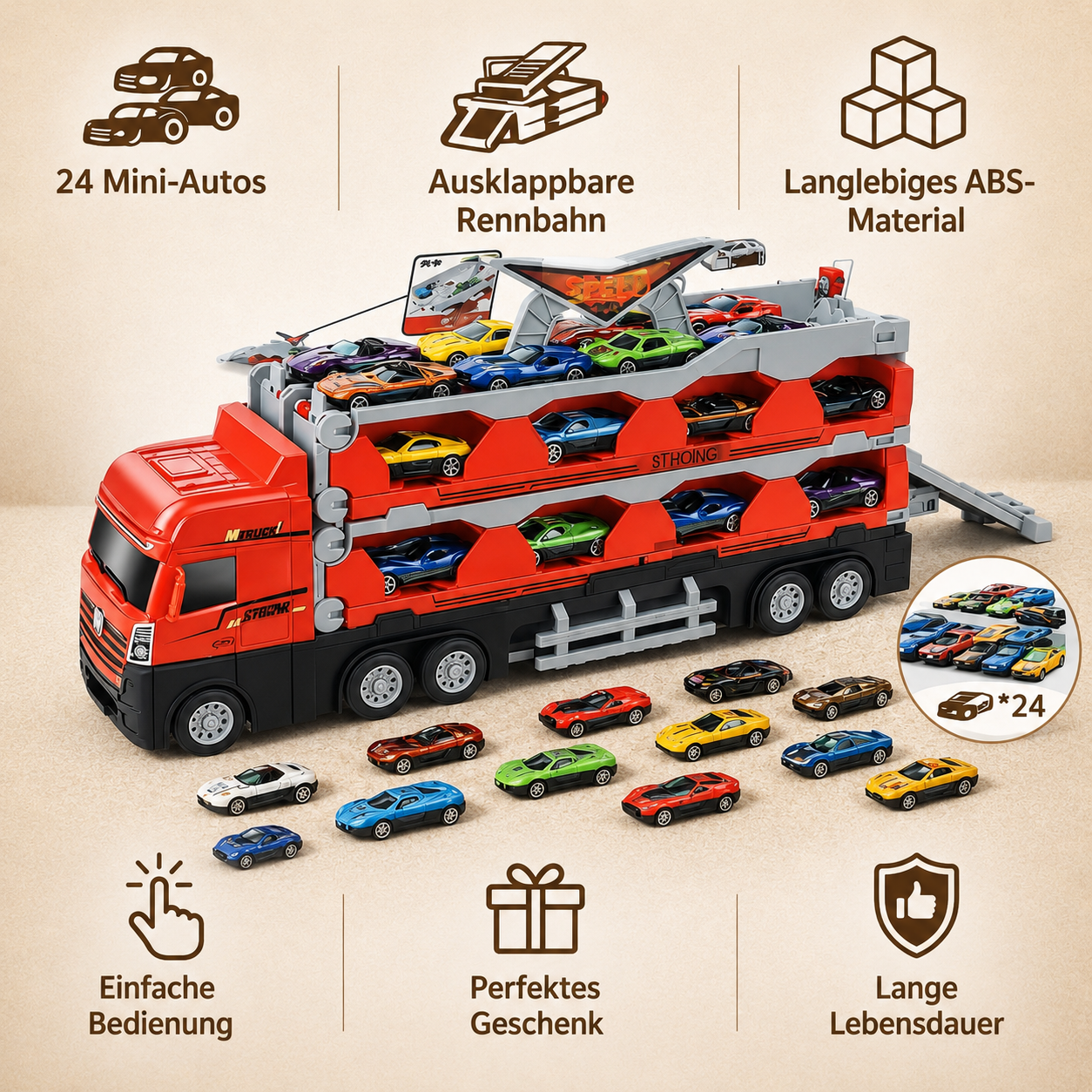 GoCargo® Rennbahn Spieltruck für Kinder