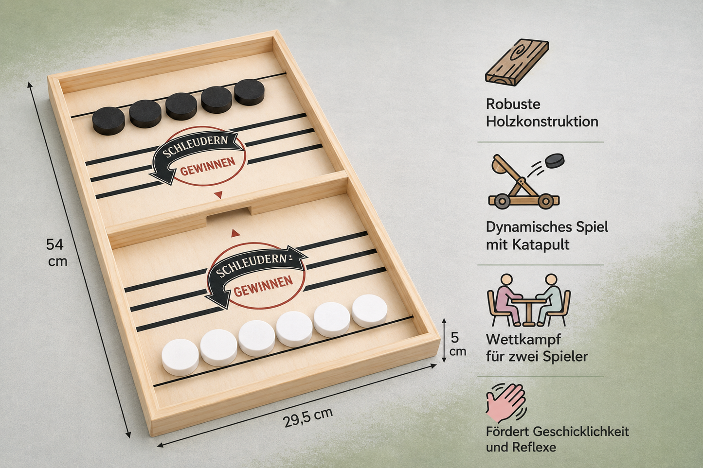SwiftBoard® Holzschachspiel mit Katapult