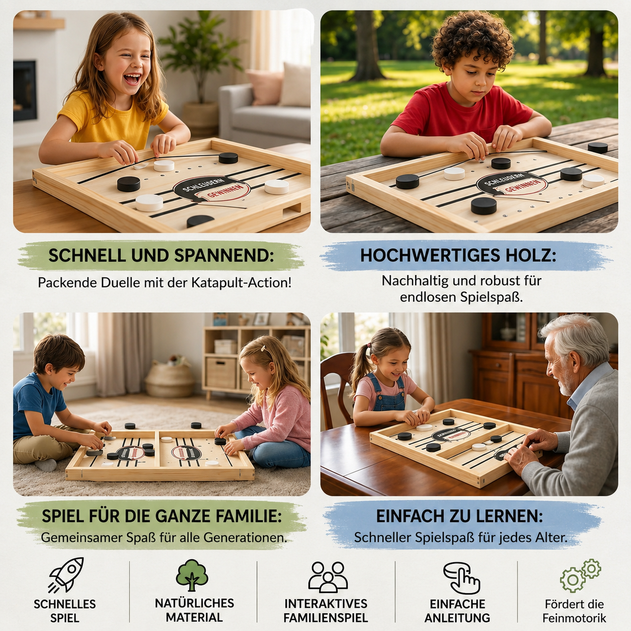 SwiftBoard® Holzschachspiel mit Katapult