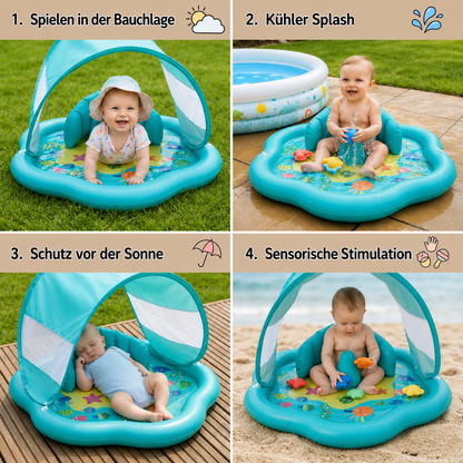 TinySplash® Aufblasbares Wasserbad mit Sonnendach