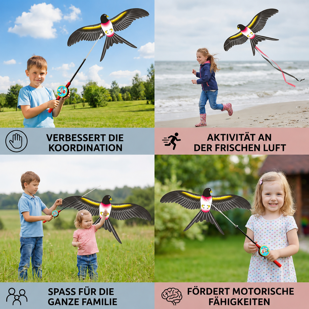 WingUp® Drachen mit flatternden Flügeln für Kinder