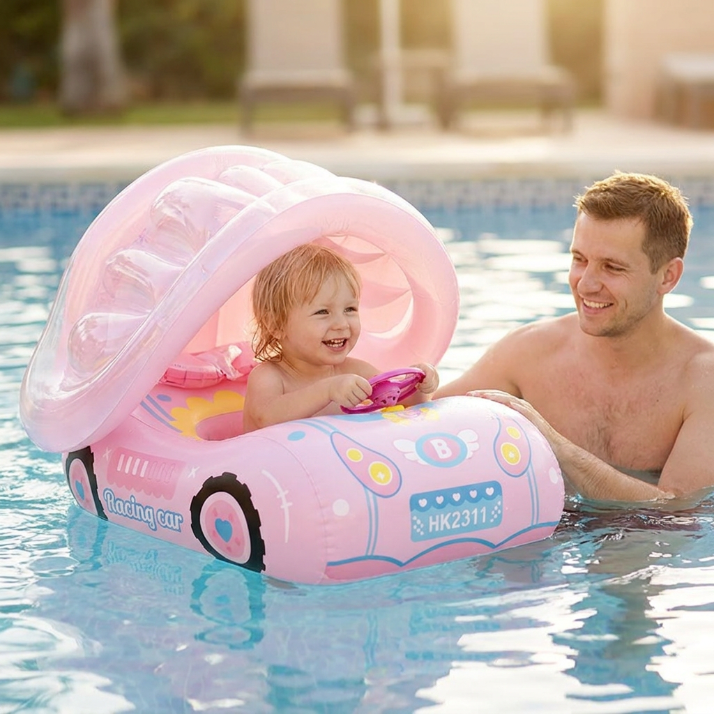 AquaRide® Aufblasbares Baby Schwimmauto