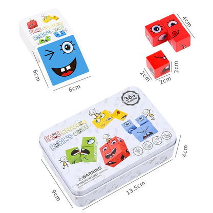 EmoCubes® Montessori Gesichter-Puzzle Würfel