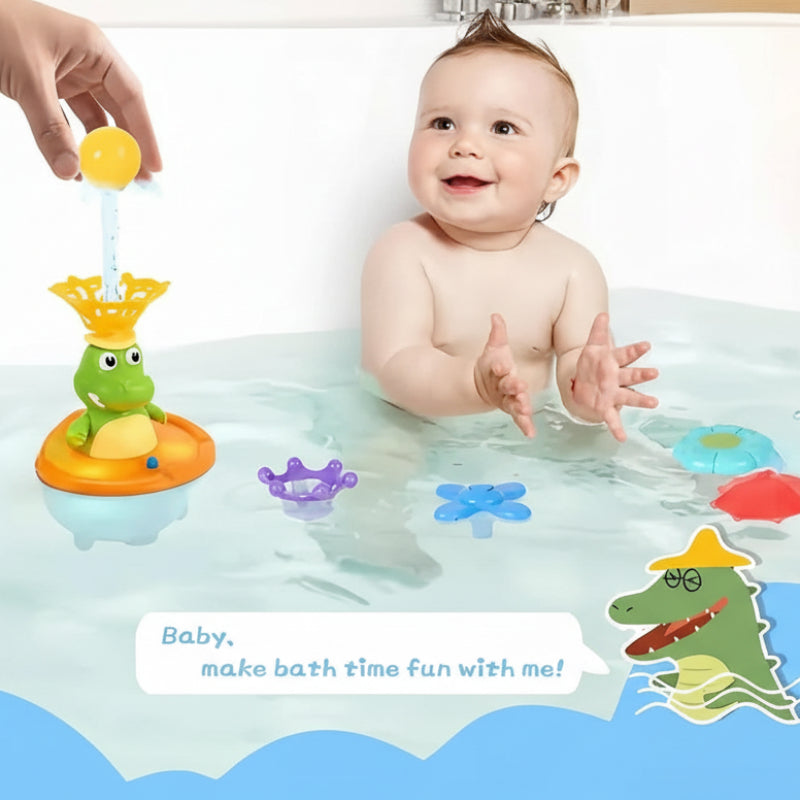 CrocoGlow® Fröhlicher Krokodil Badbrunnen