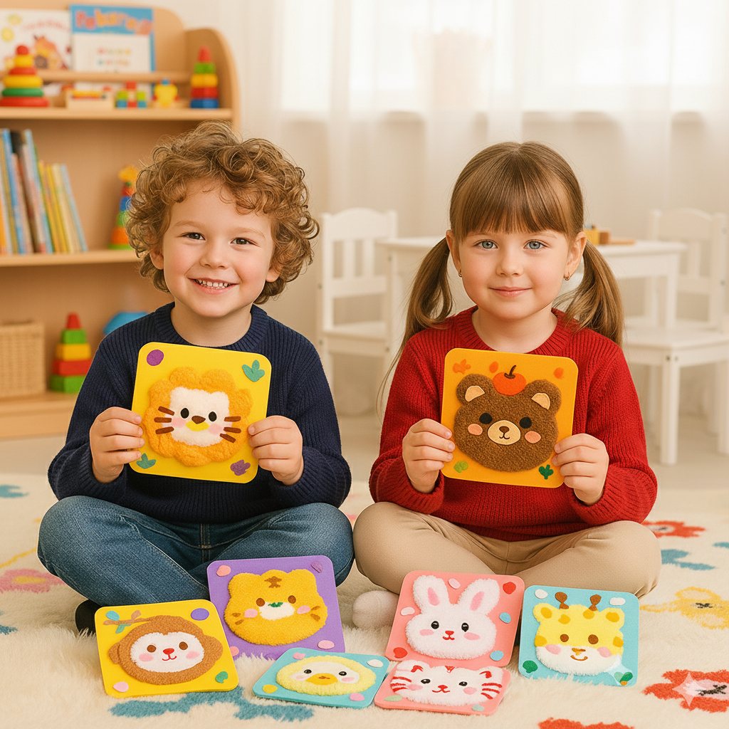 FluffyLoop® Stabpuppen Bastelset zum Selbermachen