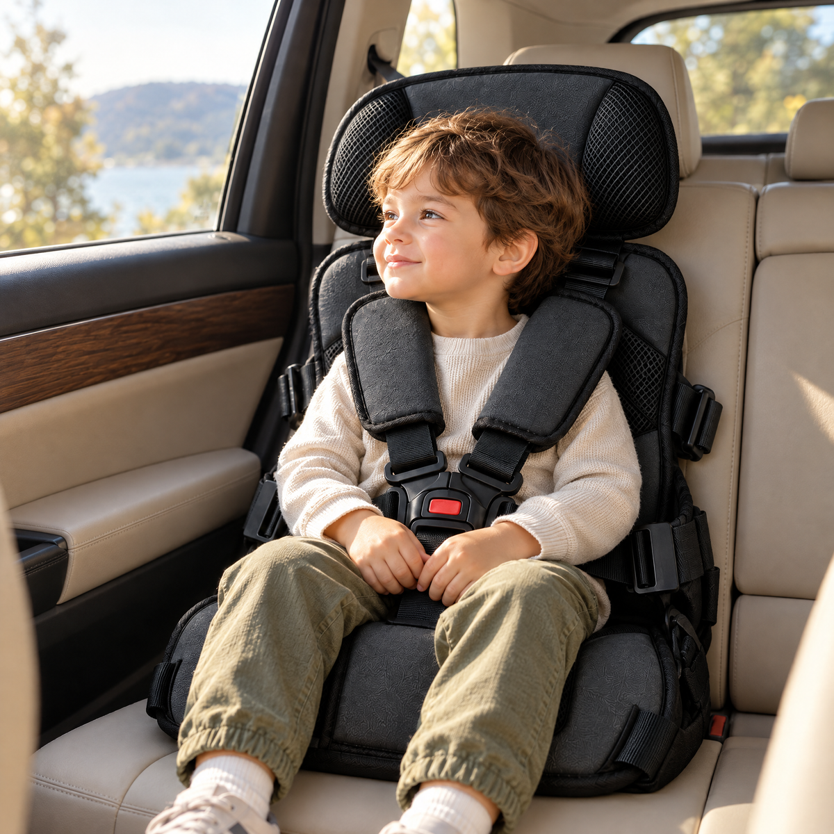 Kind im RideSecure Sitz im Auto