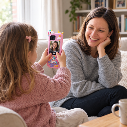 PlayFone Kinder-Smartphone – Kind fotografiert Mama