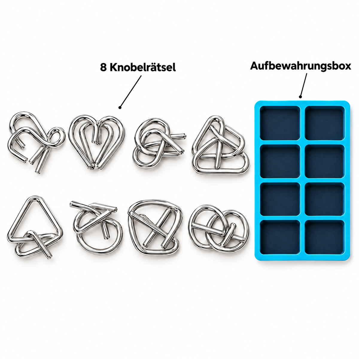 Logika 8 Knobelrätsel mit Aufbewahrungsbox