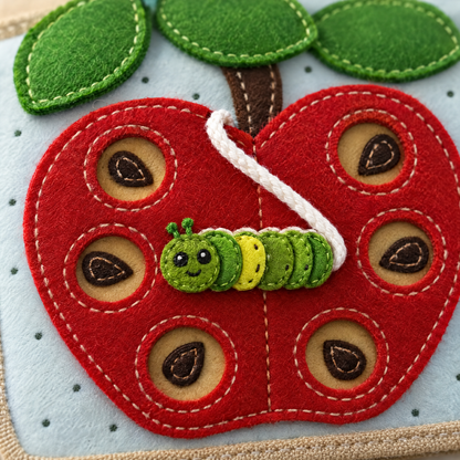 TinyFold Nahaufnahme Apfel mit Schnürband