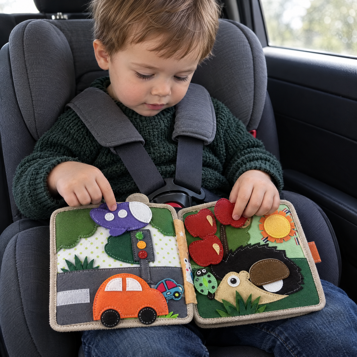 TinyFold Busy Book Tierreich – unterwegs im Autositz