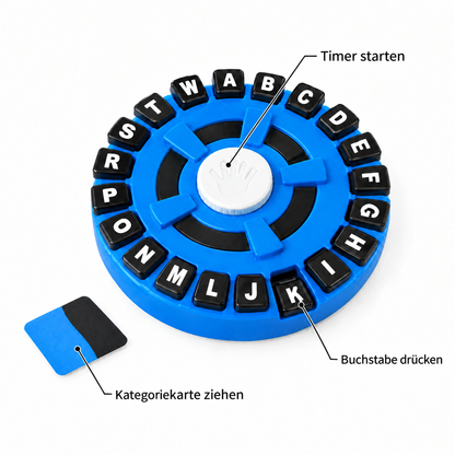 TapWord – Kategoriekarte ziehen, Timer starten, Buchstabe drücken