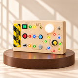 LumiBoard® Holz Sensorikboard mit Licht, Schaltern und Schlüssel