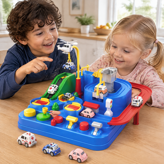 HappyTrack – Geschwister spielen mit dem Hubschrauber
