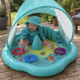 TinySplash® Aufblasbares Babybad mit Sonnendach für den Garten