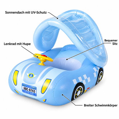 AquaRide Funktionen - Sonnendach mit UV-Schutz, Lenkrad mit Hupe, Sitz, Schwimmkörper