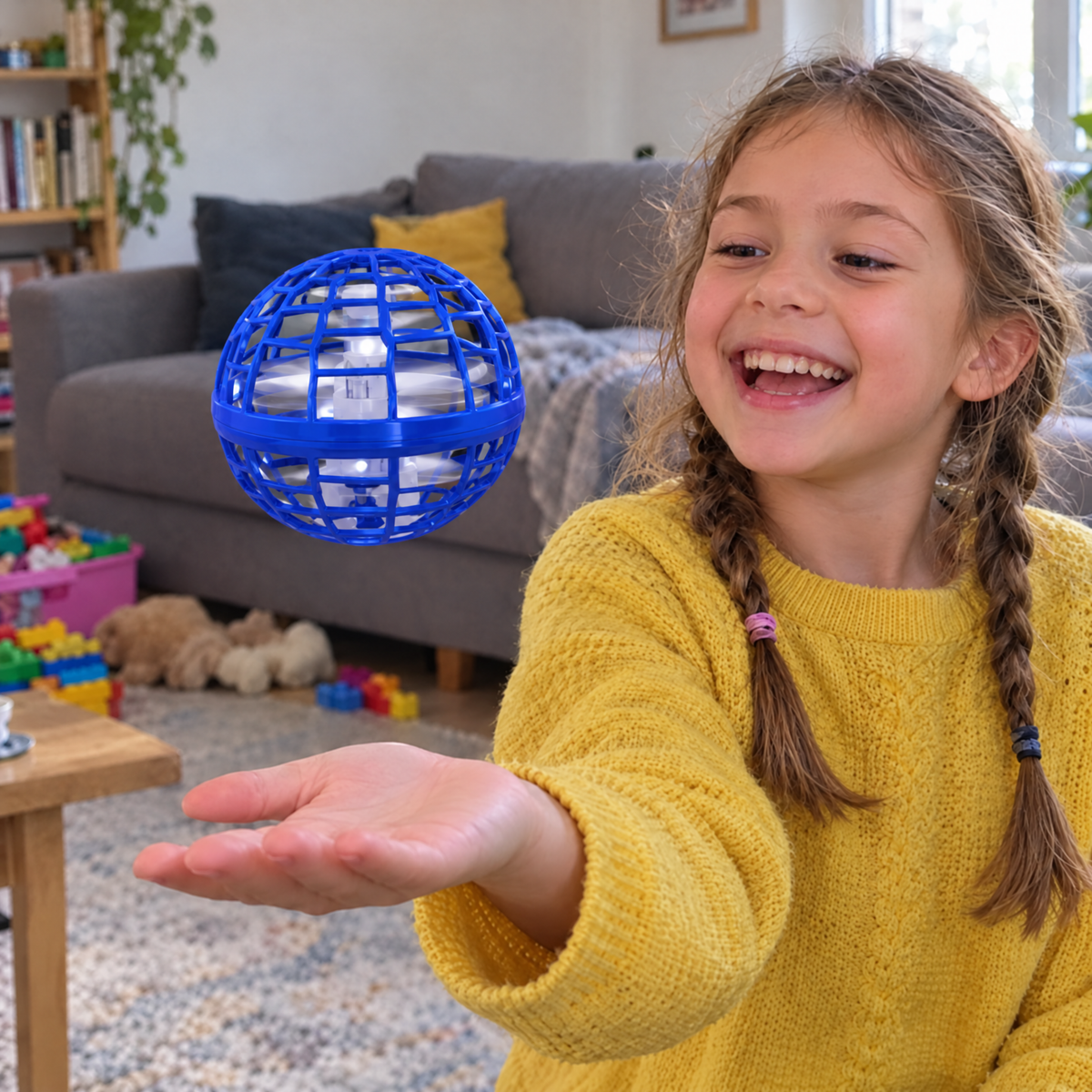 LumiFly Flugball - Mädchen lässt den Ball aus der Hand fliegen