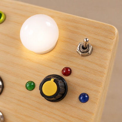 LumiBoard Leuchtkugel und Drehregler Nahaufnahme