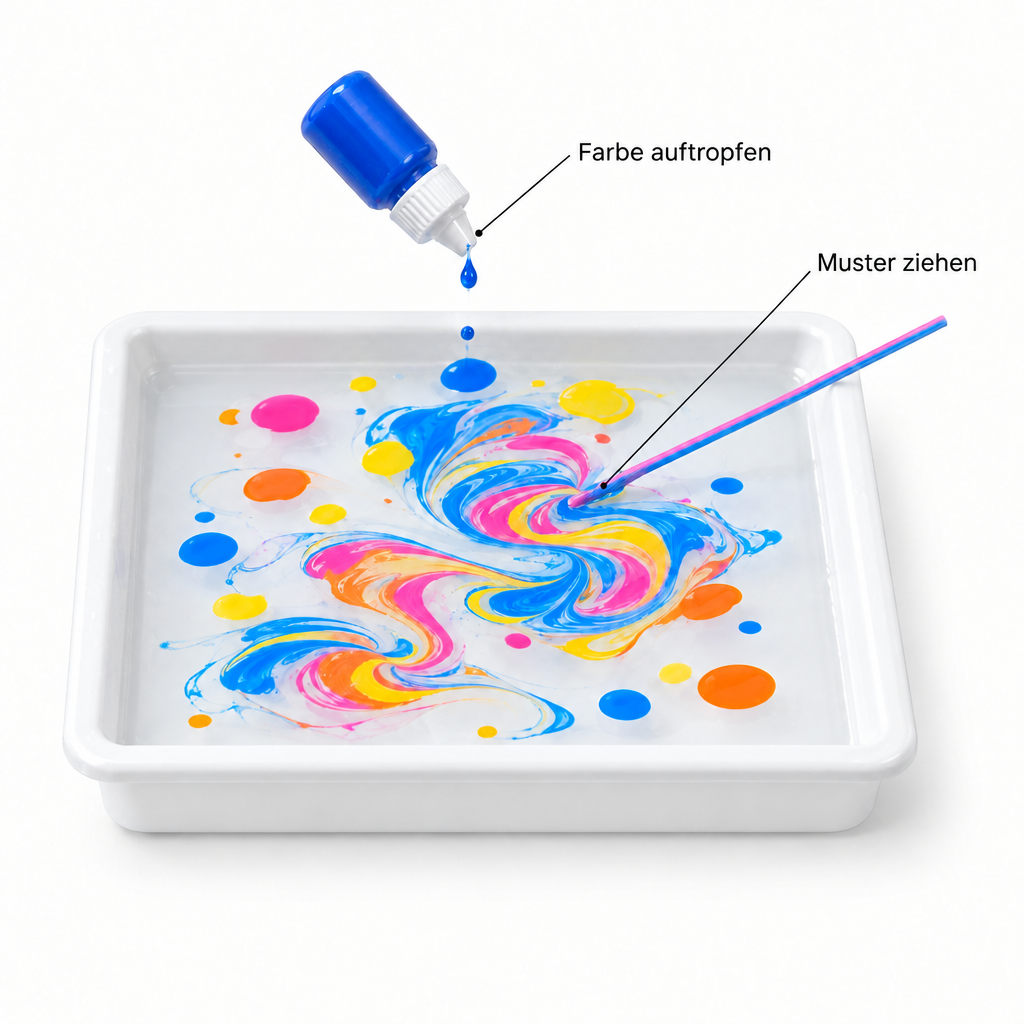 MagicMarble – Farbe auftropfen und Muster ziehen