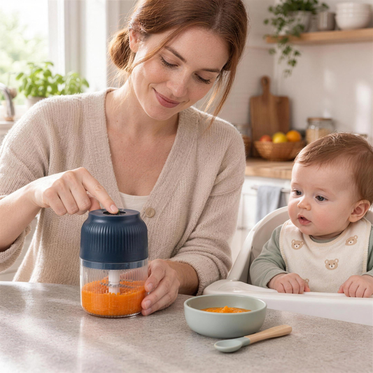 MiniMash – Mutter bereitet Babybrei zu