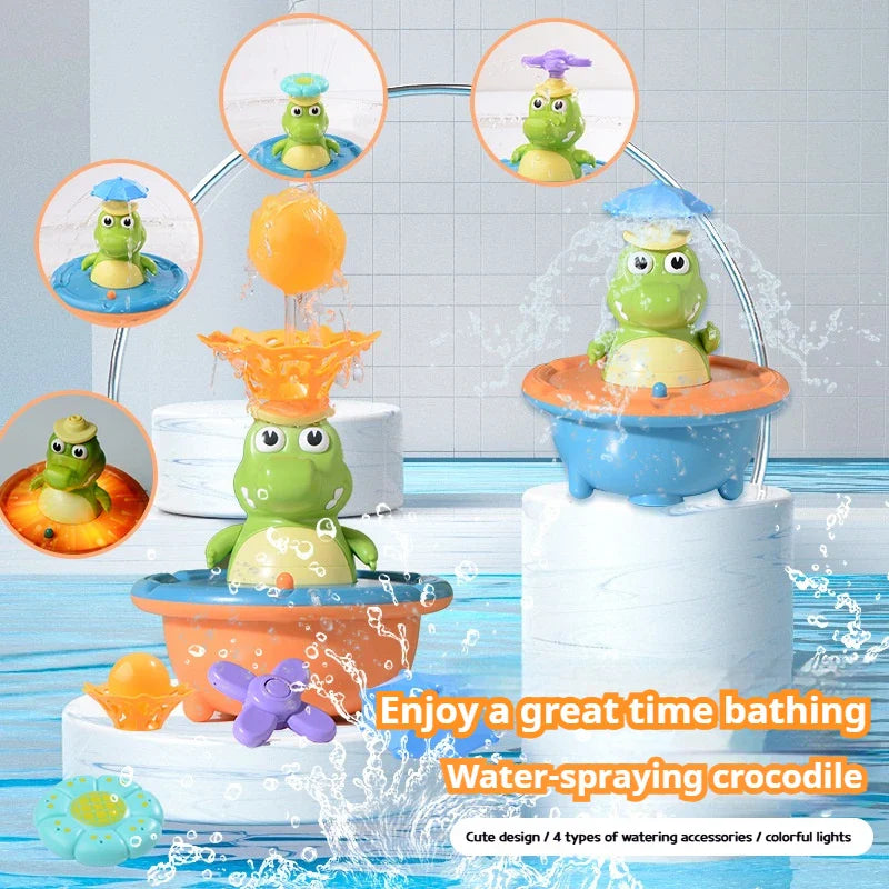 CrocoGlow® Fröhlicher Krokodil Badbrunnen
