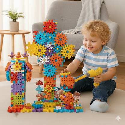 SpinBricks® Montessori 3D Zahnrad und Puzzle Bausteine
