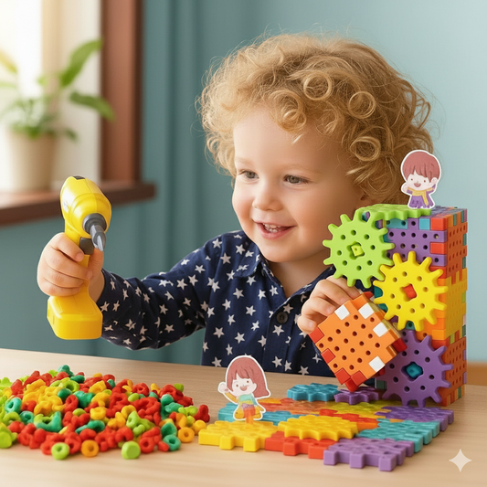 SpinBricks® Montessori 3D Zahnrad und Puzzle Bausteine